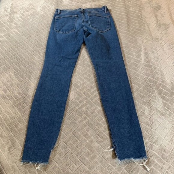 Frame Womens 26 Denim Jeans Blue Skinny Blainey Slits Distressed Medium Wash - Picture 9 of 12